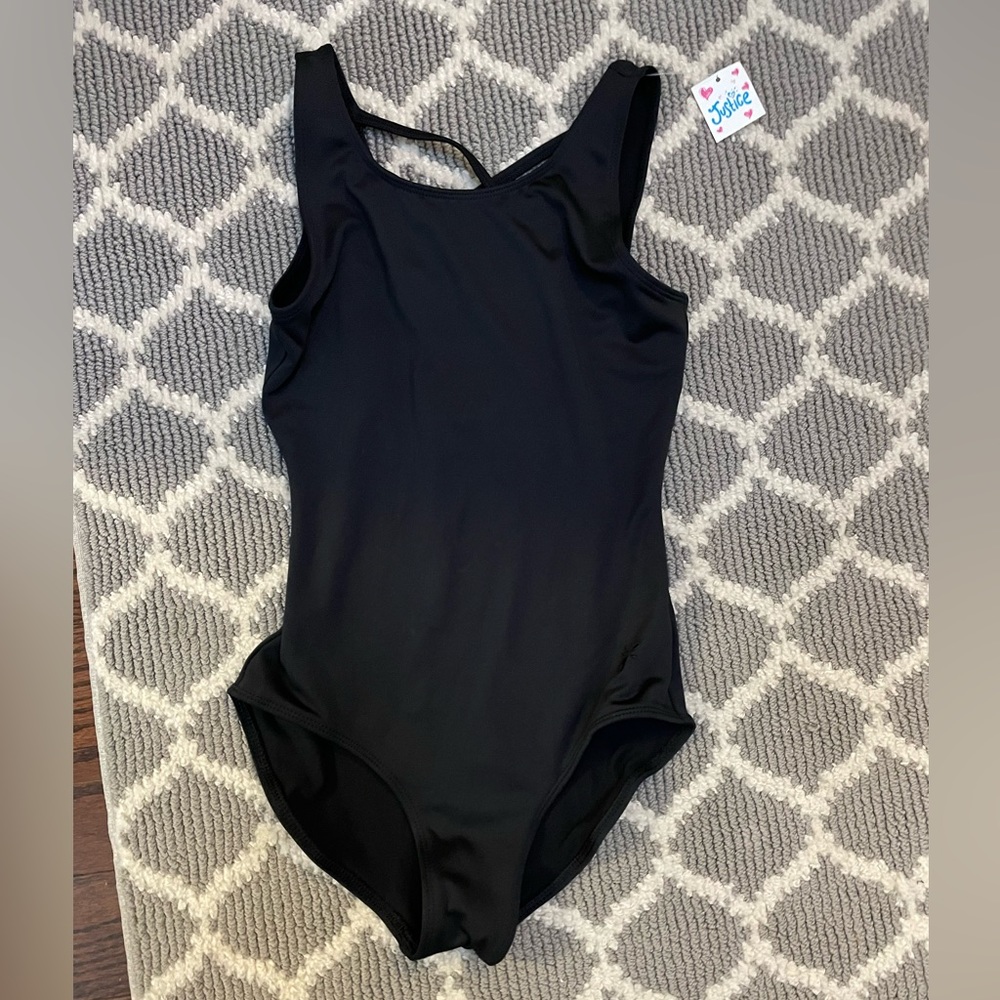 BLACK BODYSUIT JUSTICE SIZE 12 Girls NWT